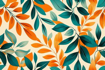Colorful retro hippie pattern of flowers and shapes vibrant 60s style generative ai