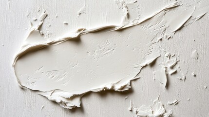 Fototapeta premium Smooth, white cream elegantly spread across a textured surface, evoking simplicity and purity in its artistic brushstroke design.