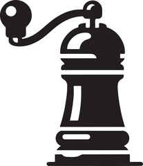 Pepper Grinder Icon Silhouette Vector In White Background 