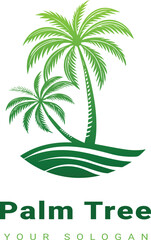 Vector beautiful palm tree design with white background 