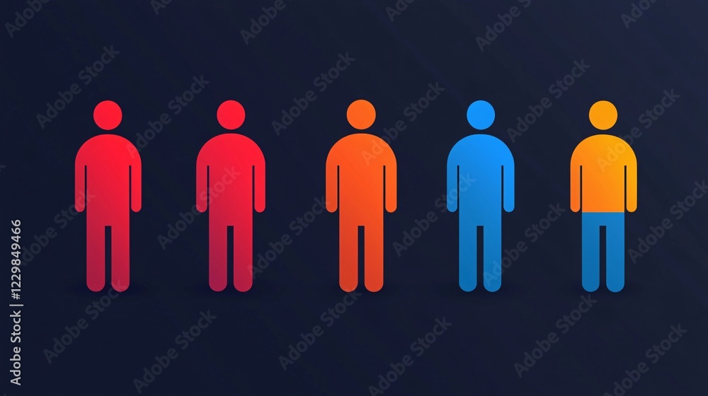 Aufkleber coordination teamwork task distribution concept. animated arrow concept image for design use