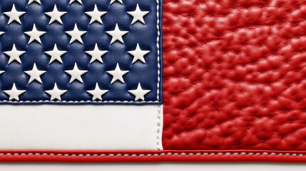 Fototapeta premium Embossed Flag on Textured Leather A Detailed Close Up