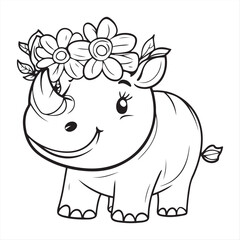 Elephant  with Flower Crown