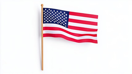 Flag Waving Against White Background A Patriotic Image