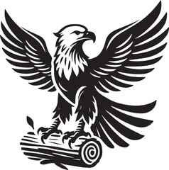 Eagle Icon Silhouette Vector In White Background 
