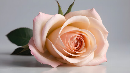 Pink Rose on Grey Background