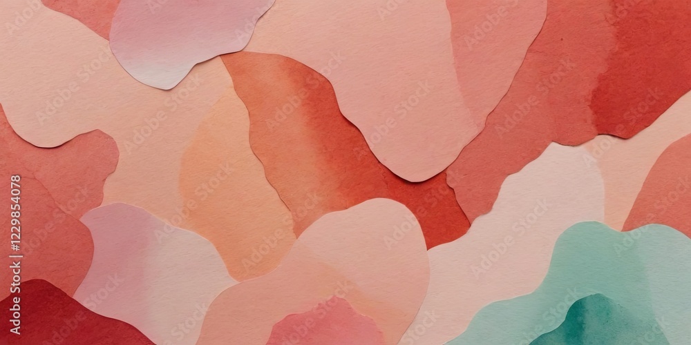 Poster a pink and green background with a lot of different shapes