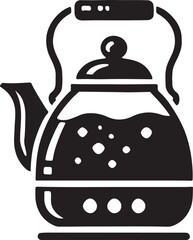 Obraz premium Tea pot icon silhouette vector with white background