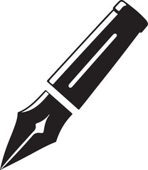 Pen icon silhouette vector with white background