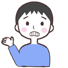 げんなりした表情の男性イラスト