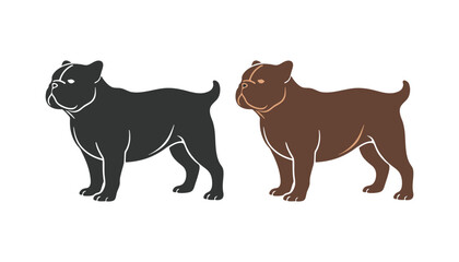 Dog silhouette vector illustration art design. Dog head logo icon set.  Bulldog logo icon silhouette vector style,Clipart , Illustration black with white background.