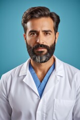 Obraz premium arafed male doctor in white lab coat posing for a picture