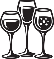Drink glass icon silhouette vector with white background