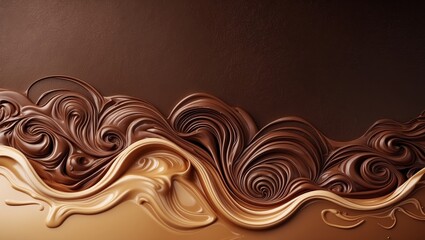 A captivating image of milk and dark chocolate swirling together, creating a luxurious and delicious visual experience.
