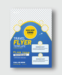 Travel flyer template, tour travel template design, vector flyer, explor flyer, vacation flyer