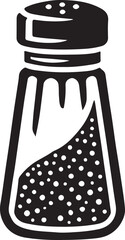 Salt Shaker Icon Silhouette Vector In White Background 
