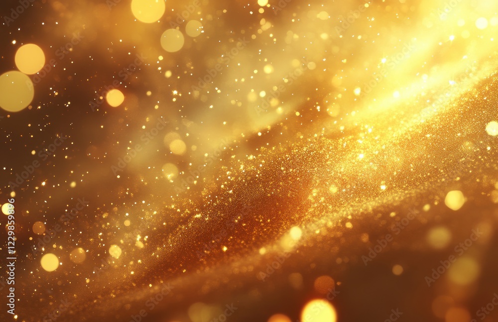 Aufkleber shimmering golden background with light bokeh effect creating an enchanting and sparkling visual for
