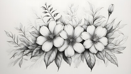 Beautiful Hand-Sketched Floral Arrangement