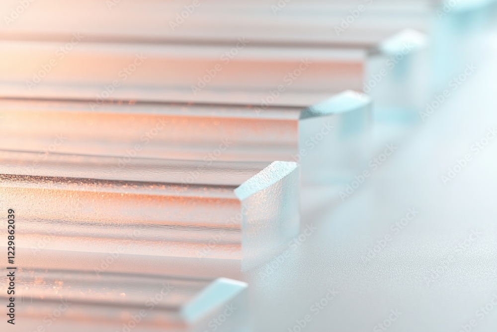 Poster the frosted glass surface showcases clean etched lines that glow softly in warm light. this backdrop