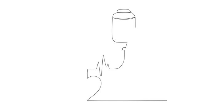 Continuous one line drawing blood bag vector Video, IV bag in trendy flat style. Blood bag. Video Single line draw design vector graphic illustration