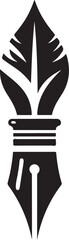 Pen icon silhouette vector with white background