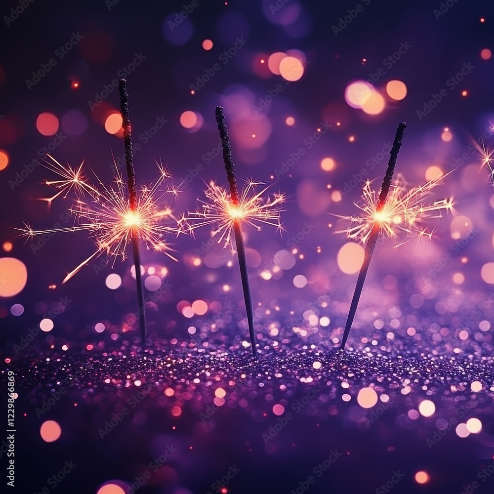 Poster sparkling fireworks with bokeh effect creating a magical atmosphere for celebrations and new year’s 
