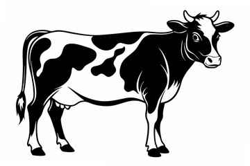 jersey cow  silhouette vector illustration