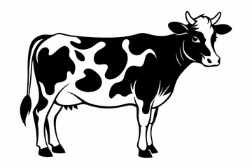 jersey cow  silhouette vector illustration