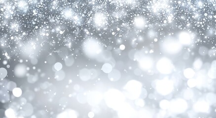 Fototapeta premium Sparkling Glitter Background with Shimmering Silver Particles and Soft Blurred Lights Creating a Dreamy and Ethereal Atmosphere for Various Designs