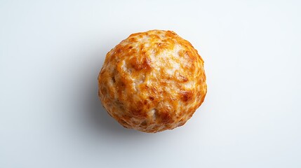 Golden Brown Baked Treat on White Background A Close Up Food Image