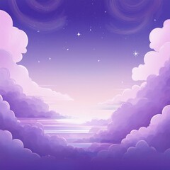 Fototapeta premium creative magical fairytale fantasy clouds border frame with stars and glowing background; Graphic resource