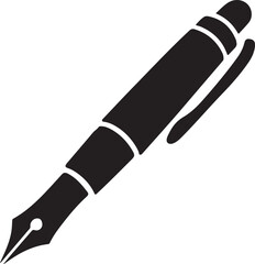 Pen icon silhouette vector with white background