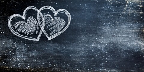 Romantic Valentines Day Chalkboard Border Design for Cards and Invitations