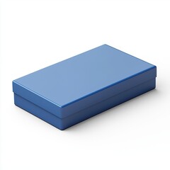 rectangular packaging box in deep blue with a matte finish, placed on a clean white background