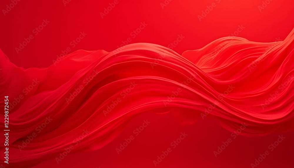 Poster abstract red fabric flowing waves background image