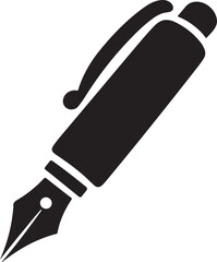 Pen icon silhouette vector with white background