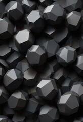 Intricate polygon design in shades of black and grey, geometric, dark, backdrop