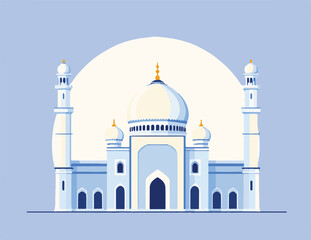 Minimalist Mosque Illustration – Elegant Islamic Vector Design Illustration