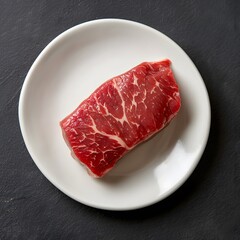 Raw steak plate dark background food photography recipe