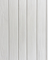 Obraz premium A textured, white wooden panel background featuring vertical planks with a natural wood grain pattern.