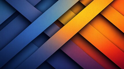 Obraz premium Bold Diagonal Stripes of Deep Blue to Vibrant Yellow Intersect Over a Textured Gradient Background