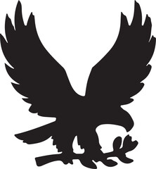 Obraz premium Eagle Icon Silhouette Vector In White Background