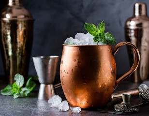Mojito / Moscow mule in a copper cup