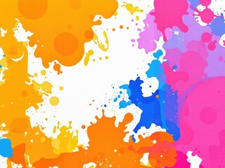 Obraz premium Orange and white watercolor grunge splash on paper, splash, orange