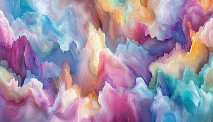 Fototapeta premium Abstract Pastel Swirls Dreamlike Landscape Painting