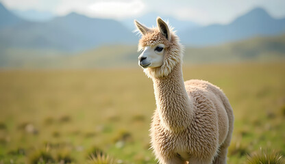 Fototapeta premium alpaca livestock outside