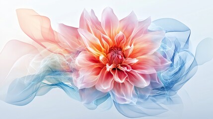 Obraz premium A mesmerizing magic flower blooms with vibrant hues, surrounded by ethereal wisps that evoke the enchanting spirit of spring, love, and celebration