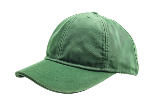 A green hat with a faded look. ,on transparent background.
