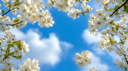 Cherry Blossoms Against a Blue Sky