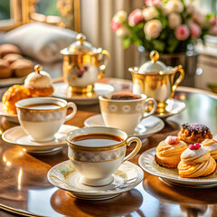 Fototapeta premium Coffee and tea cups enhance the drinking experience